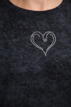 Платье туника варенка с принтом Сердце ТП-02