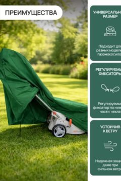 Чехол защитный для газонокосилки и садовой техники 155*55*100 GKO Оксфорд 600Д