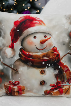 Наволочка декоративная новогодняя 2 шт 3D эффект велюр