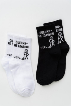 Детские носки стандарт Оценки не главное (набор 2 пары)