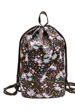 Мешок для обуви объемный Единороги гимнасты черный фон