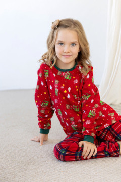 Новогодняя  - детская пижама теплая