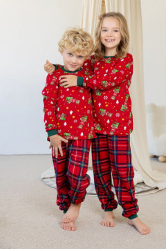 Детская пижама с брюками Новогодняя