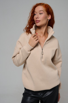 Женский свитшот на молнии оверсайз начес 14427