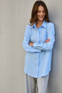 Рубашка оверсайз в полоску хлопковая