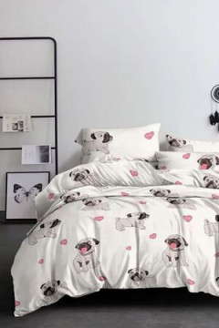 Детское постельное белье мопсы полисатин