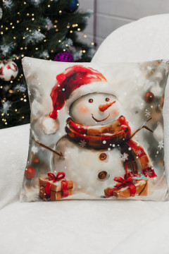 Наволочка декоративная новогодняя 2 шт 3D эффект велюр