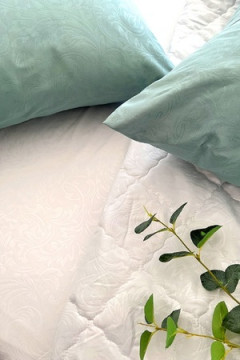 КПБ с одеялом New Style КМ-004 мята-белый