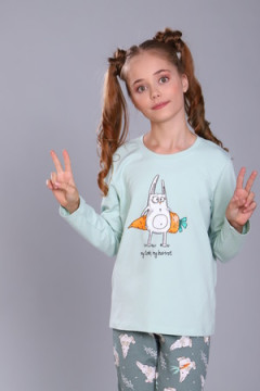 Пижама с брюками ПД-15-048 Зайцы-морковки