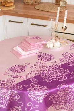 Розовый фламинго Скатерть +салфетка 30*30(6шт) трикот