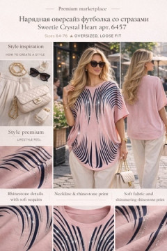 Футболка Нарядная Crystal Flow Luxe арт. F8003