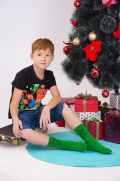 Детские носки высокие Санта Рок