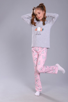 Пижама с брюками ПД-15-048 Зайцы-морковки