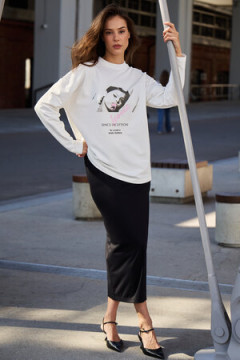 Лонгслив оверсайз с принтом