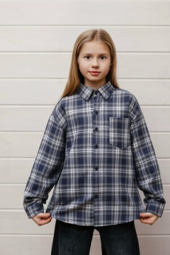 Детская рубашка подростковая синяя