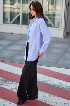 Рубашка оверсайз в полоску хлопковая