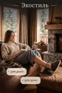 Тапочки "Домашнее тепло" из овечьего меха на трикотаж. основе
