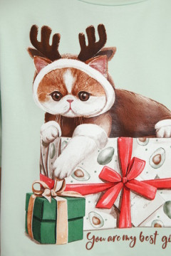 Пижама с шортами ПД-019-073 Кот Новый год