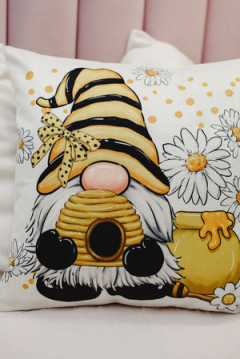 Наволочка декоративная декоративная 2шт рогожка Гном и Цветок