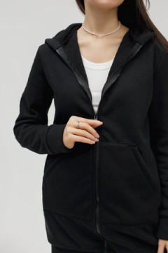 Толстовка на молнии теплая удлиненная