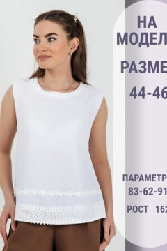 Блузка с кружевом льняная