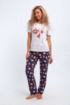 Костюм с брюками КД-008-080 Котята новогодние