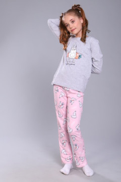 Пижама с брюками ПД-15-048 Зайцы-морковки