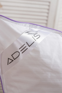 Подушка "Лебяжий пух" страйп-сатин леб. пух, атл. кант, отстрочка, лента, сумка(Н)