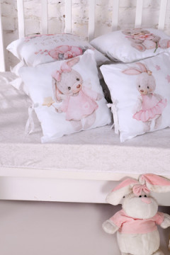 Бортик в кроватку из 12 подушечек на молнии с принтом арт. БРК-12П