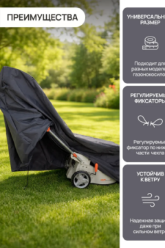Чехол защитный для газонокосилки и садовой техники 155*55*100 GKO Оксфорд 600Д