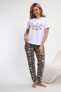 Пижама с брюками Любимая Пончики