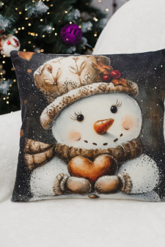 Наволочка декоративная новогодняя 2 шт 3D эффект велюр