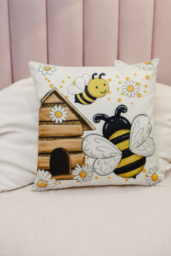 Наволочка декоративная декоративная 2шт рогожка Гном и Цветок