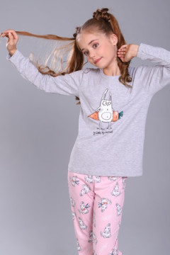 Пижама с брюками ПД-15-048 Зайцы-морковки