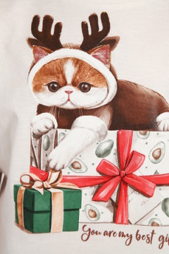 Пижама с шортами ПД-019-073 Кот Новый год