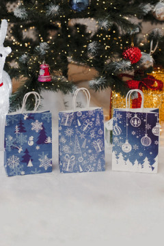 Набор крафт-пакетов подарочных новогодних 3 шт