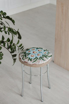 Подушка для мебели Сидушка на табурет круглая