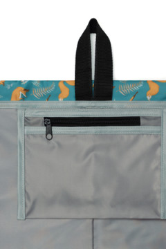 Мешок для обуви объемный Лисы, зеленый фон