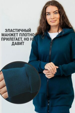 Кардиган женский на молнии теплый с капюшоном