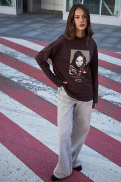 Лонгслив оверсайз с принтом