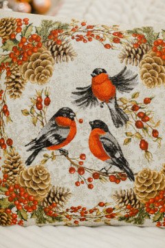 Наволочка декоративная 45х45 Три снегиря
