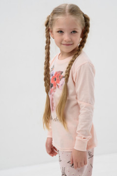 Пижама с брюками Кулирка с рибаной длинный рукав