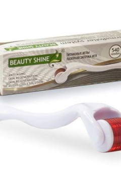 Мезороллер для лица и тела Beauty Shine 540 игл - 0.50 мм, титан. Белый