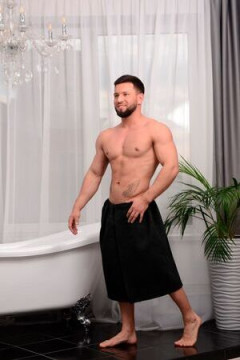 Полотенце для бани и сауны вафельное на липучке