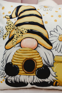 Наволочка декоративная декоративная 2шт рогожка Гном и Цветок