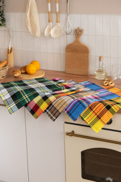 Набор полотенец вафельн."Шотландка" 40*75 см (5шт)