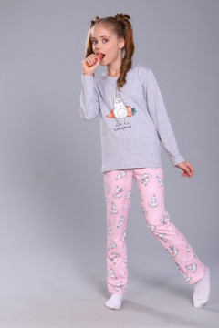 Пижама с брюками ПД-15-048 Зайцы-морковки