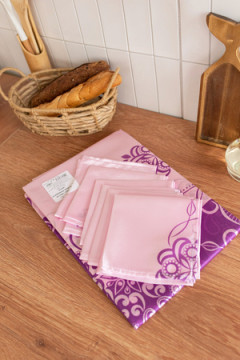 Розовый фламинго Скатерть +салфетка 30*30(6шт) трикот