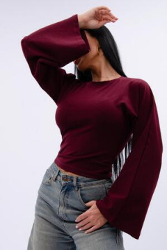 Аида бордо лонгслив женский