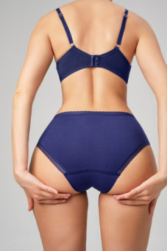 Трусы OIRO 0117 женские хлопковые изумруд/синий/бордовый 44-60 3 шт